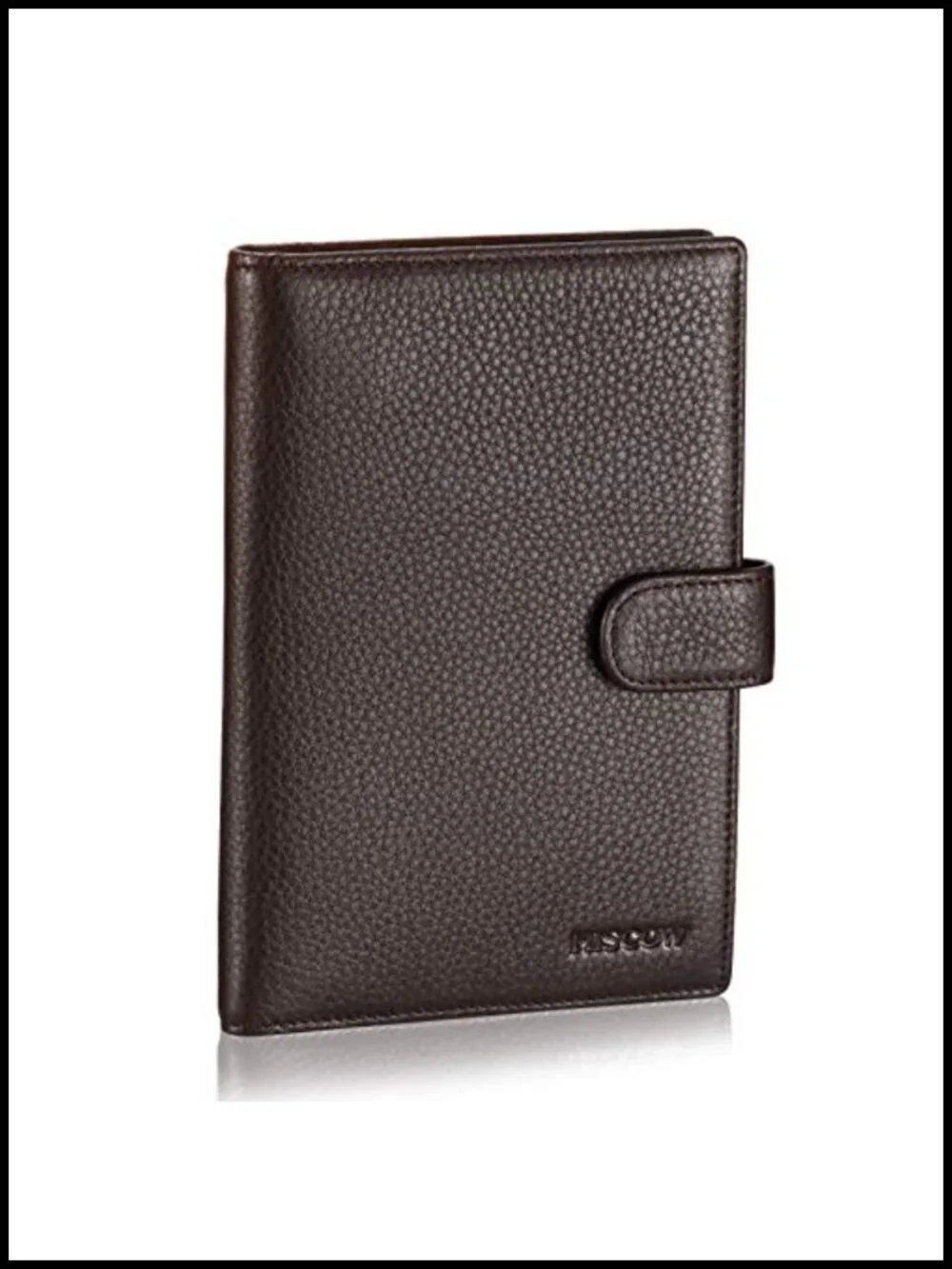 Italian Full-Grain Leather Passport Holder Travel Wallet with 4 Card Slots